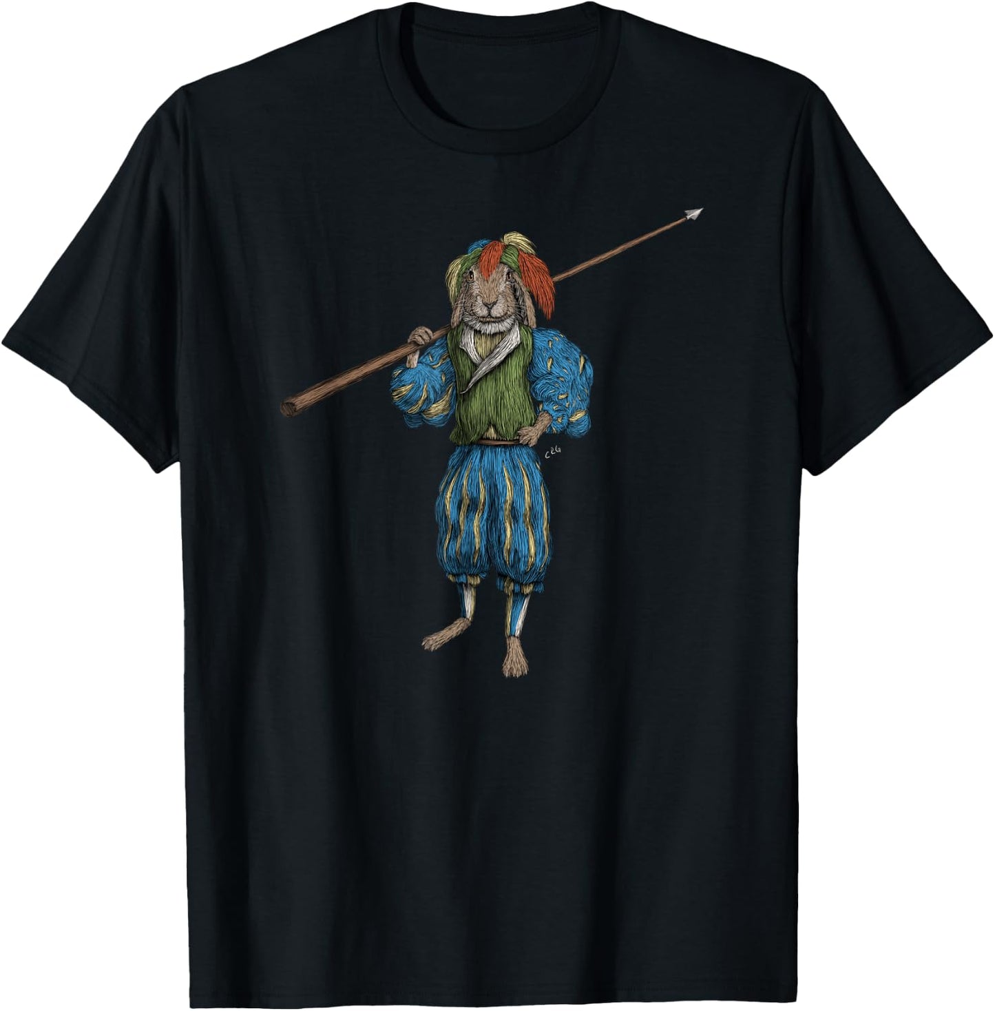 German Landsknecht Hare Renaissance Rabbit HEMA Martial Arts T-Shirt - T-Shirt | Black