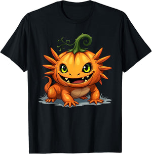 Axolotl Pumpkin Jack O Lantern Halloween Kids T-Shirt - T-Shirt | Black