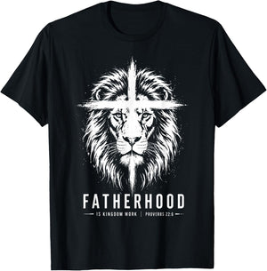 Fatherhood is Kingdom Work Christian Dad Men Father's Day T-Shirt - T-Shirt | Black