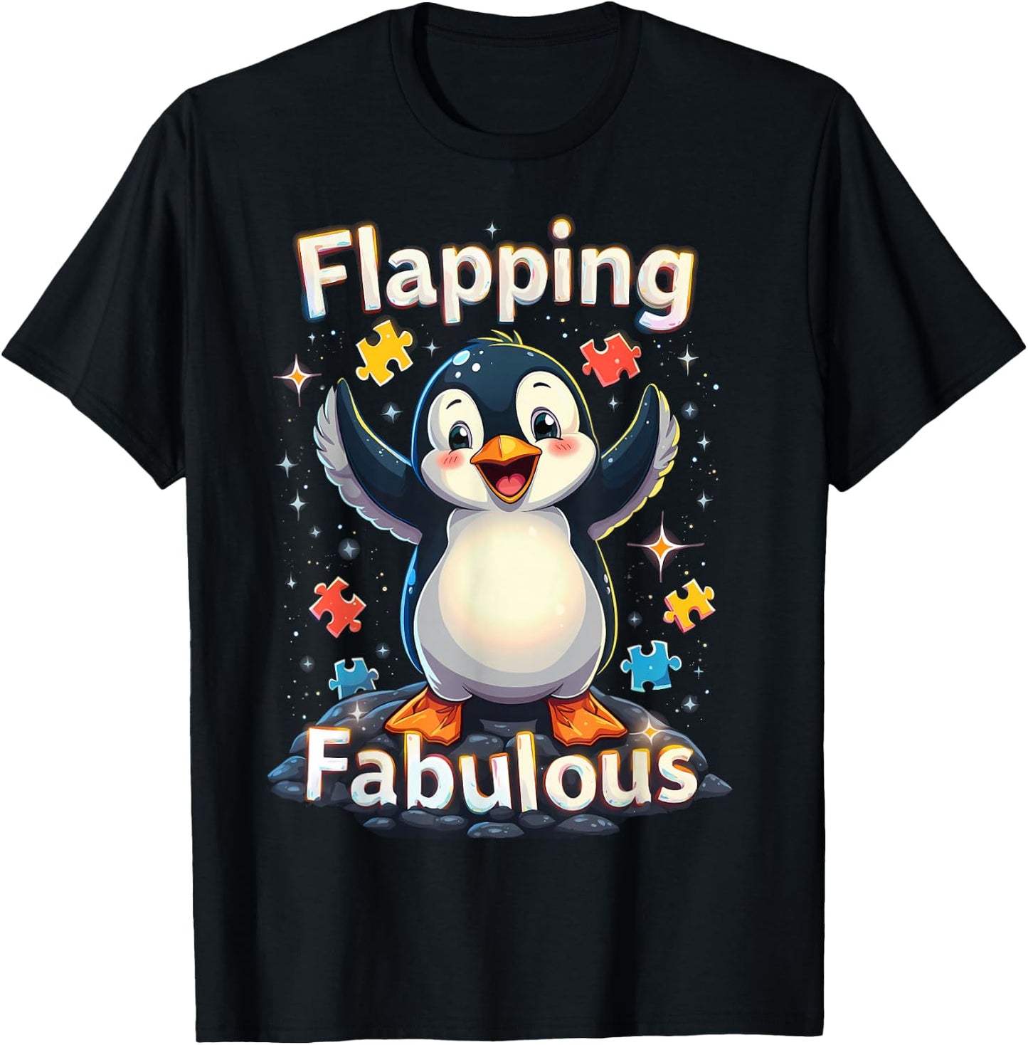 Autism Awareness Month Penguin T-Shirt - T-Shirt | Black