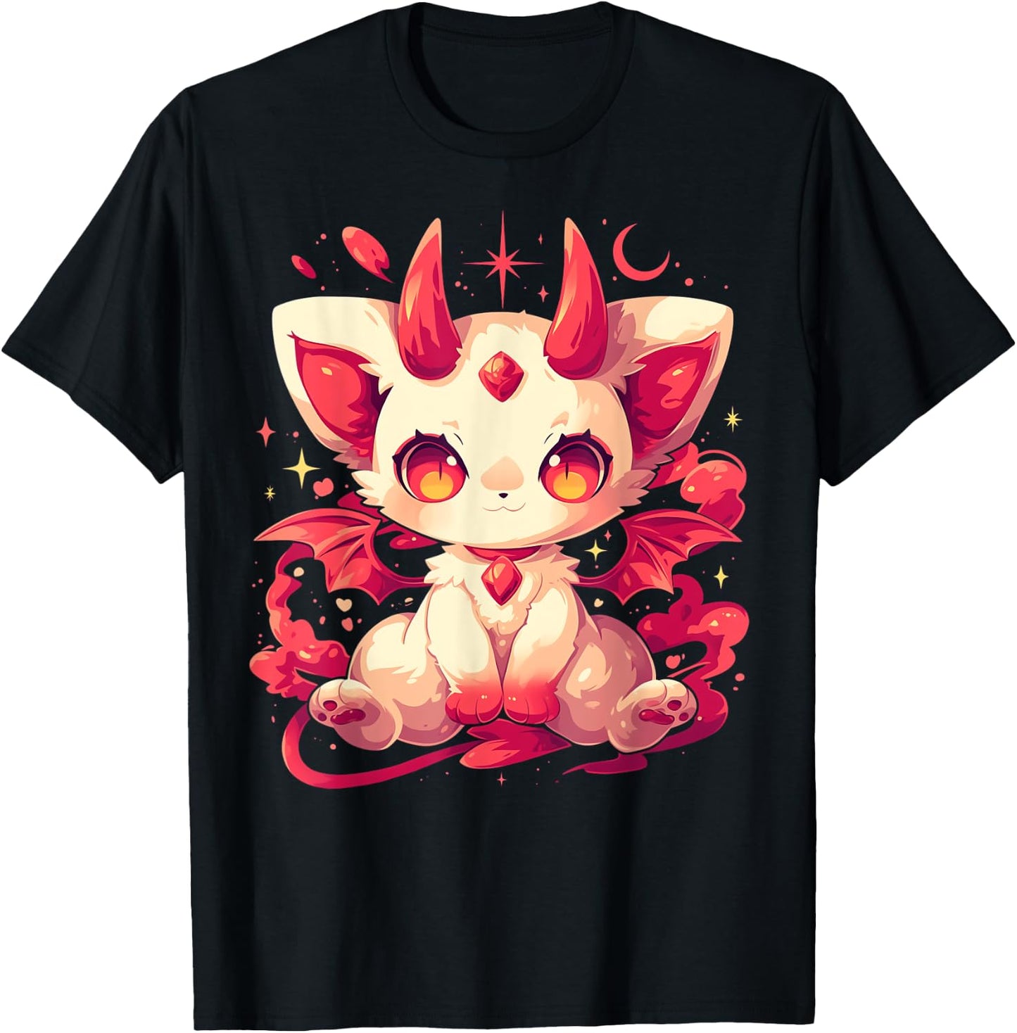 Yami Kawaii Devil Cat Creepy Cute Pastel Goth Japanese T-Shirt - T-Shirt | Black