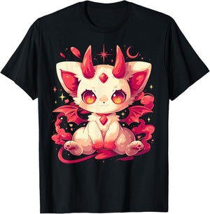 Yami Kawaii Devil Cat Creepy Cute Pastel Goth Japanese T-Shirt - T-Shirt | Black
