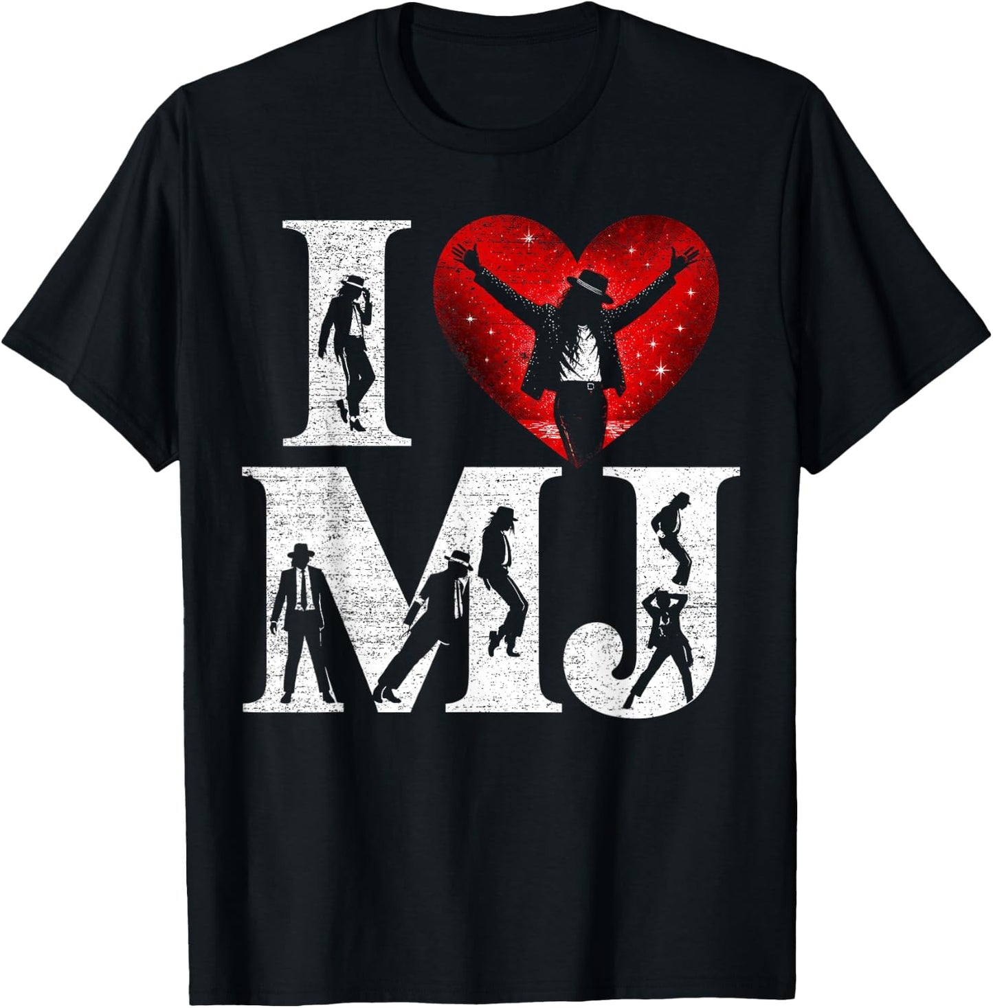 Retro I Love MJ Shirt, I Heart MJ T-Shirt - T-Shirt | Black