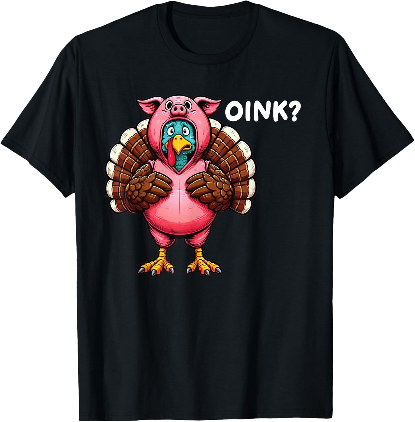 Turkey Oink Thanksgiving Funny Pig Costume T-Shirt - T-Shirt | Black