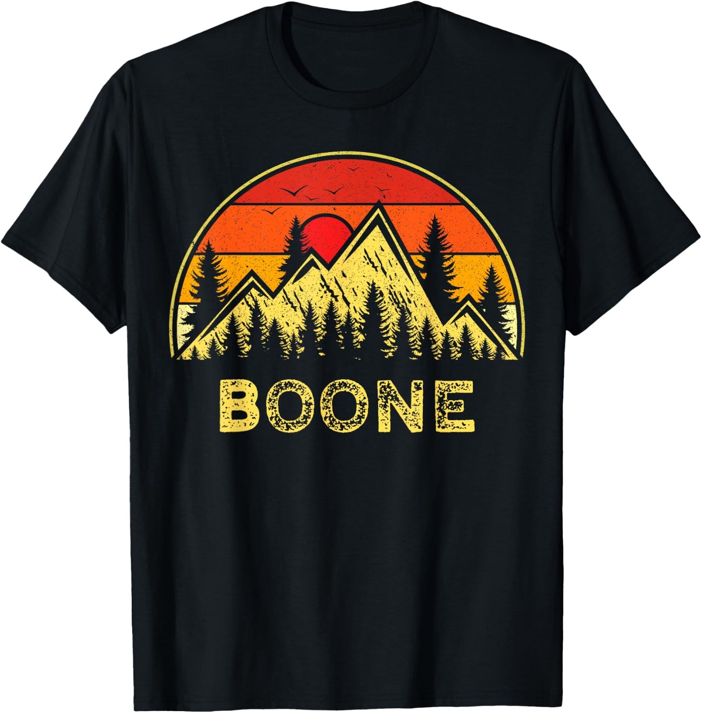 Vintage Boone North Carolina NC Mountains Hiking Souvenir T-Shirt - T-Shirt | Black