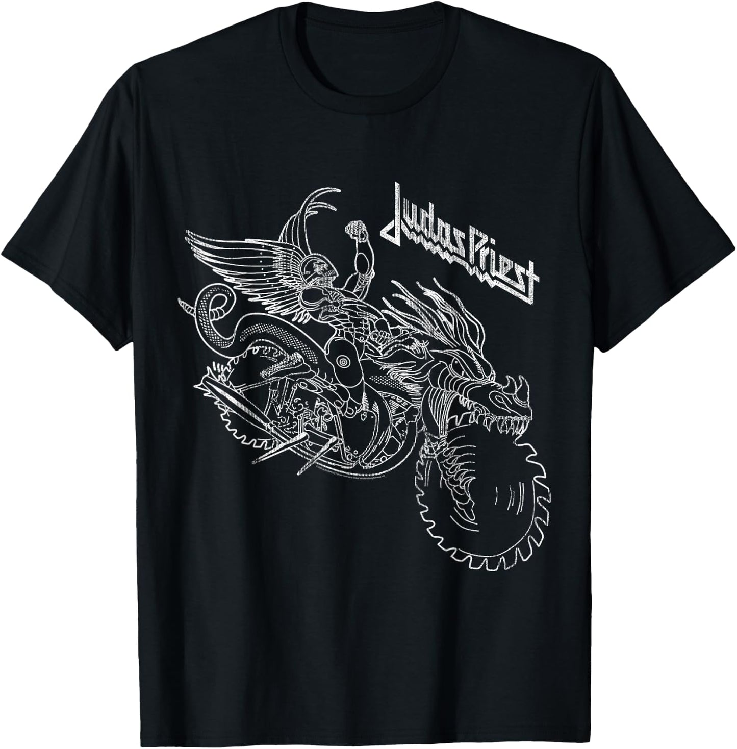 Judas Priest Pain Killer Wireframe Black T-Shirt - T-Shirt | Black