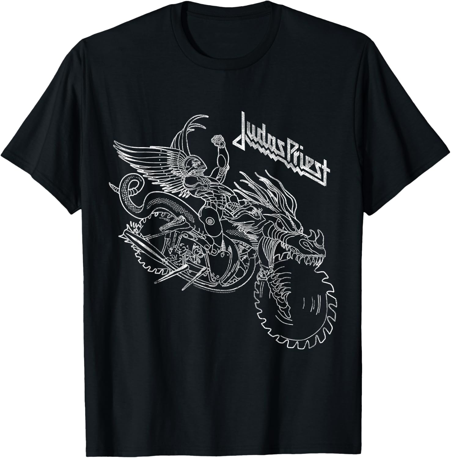Judas Priest Pain Killer Wireframe Black T-Shirt - T-Shirt | Black