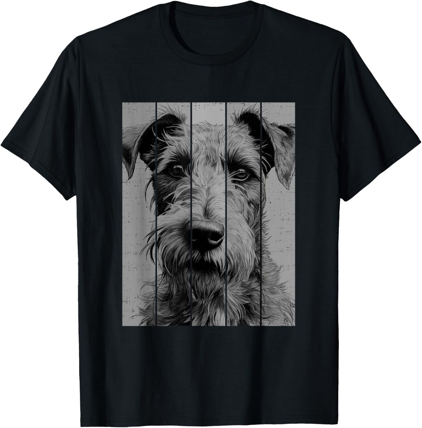 Cool Irish Terrier Portrait Black And White Style T-Shirt - T-Shirt | Black
