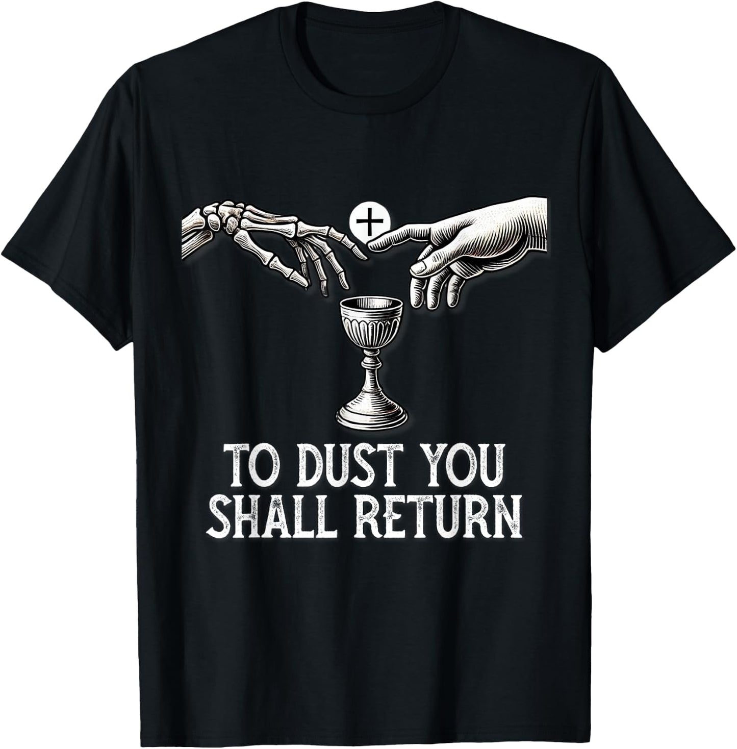Memento Mori Catholic Eucharist Traditional Latin Mass Skull T-Shirt - T-Shirt | Black
