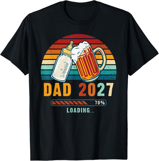 Dad 2027 Loading Baby Reveal Expecting Father T-Shirt - T-Shirt | Black