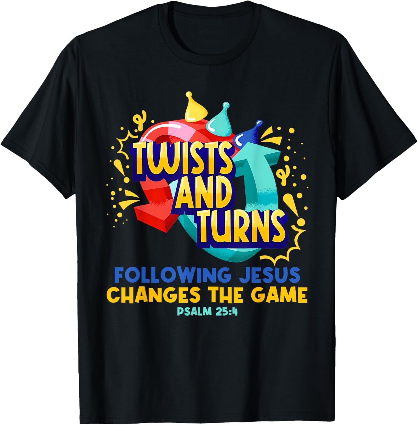 Twists and Turns Vbs Vibes Christian Games Board Funny T-Shirt - T-Shirt | Black