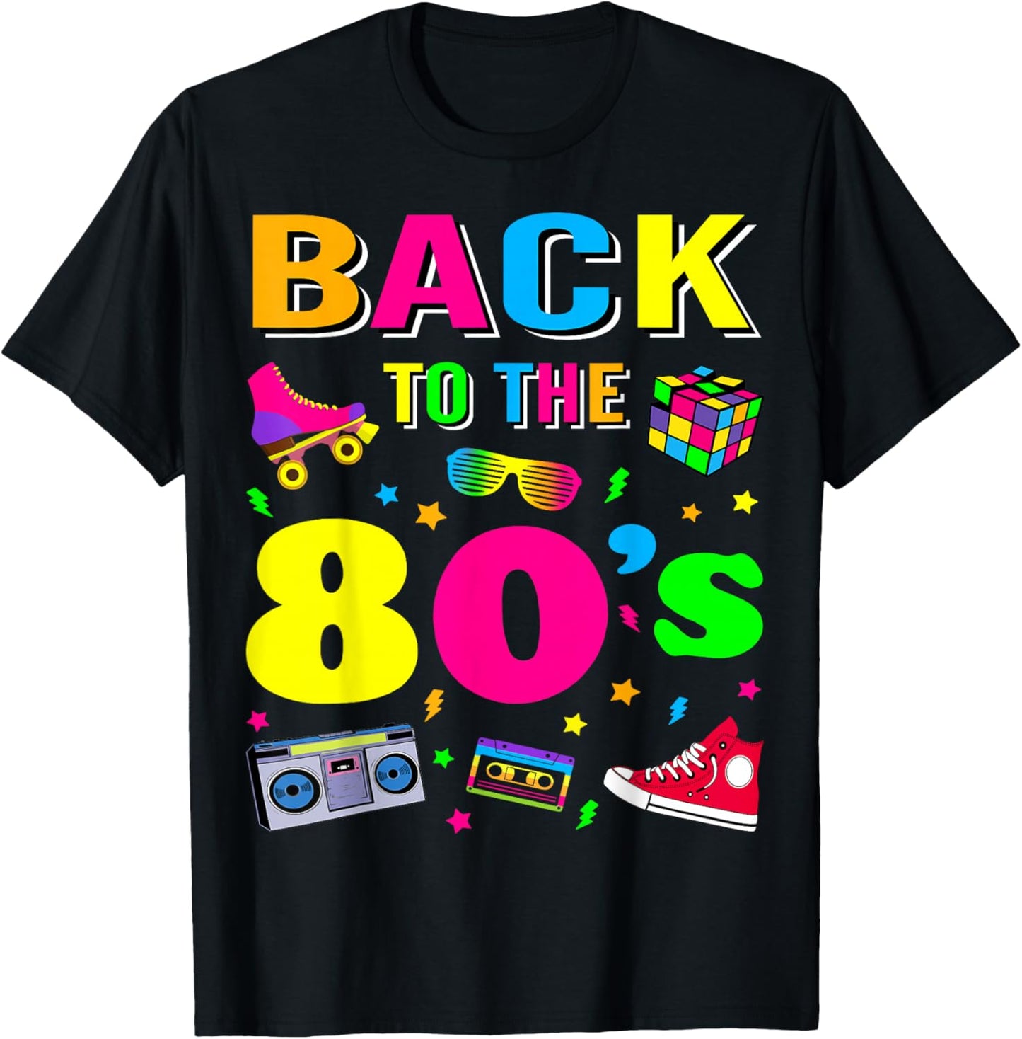 80s Retro Motto I Love 80's T-Shirt - T-Shirt | Black