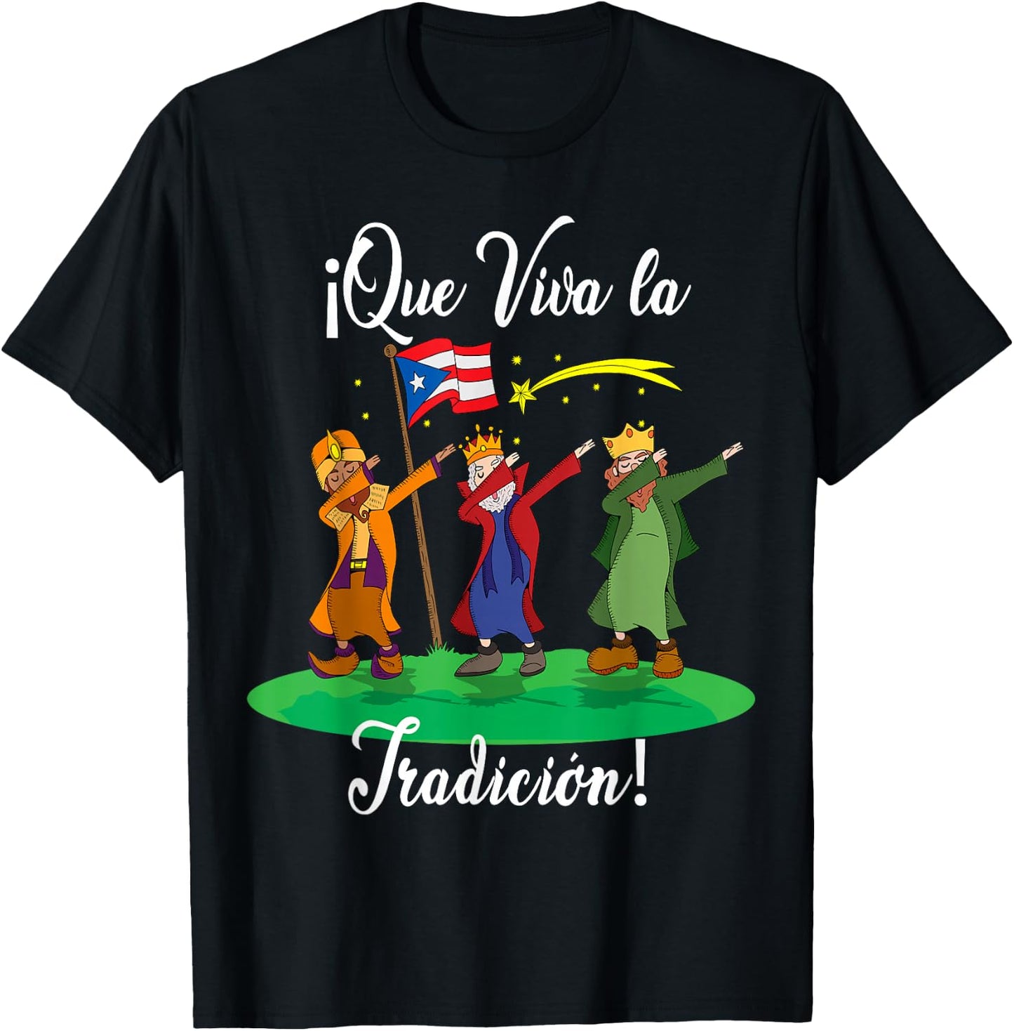 Los Tres Reyes Magos Three Wise Men Kings Dabbing Christmas T-Shirt - T-Shirt | Black