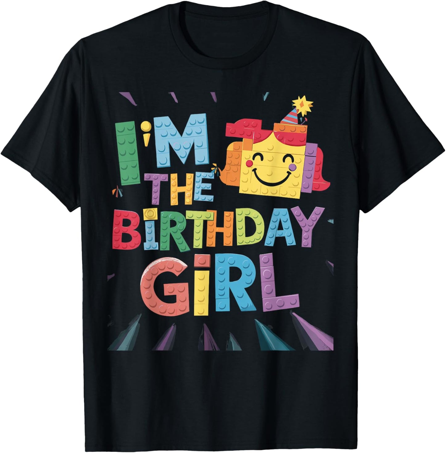 Im The Birthday Girl Building Brick Family Matching T-Shirt - T-Shirt | Black