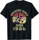 Awesome Since June 1986 36th Birthday Horse Lovers T-Shirt - T-Shirt | Black