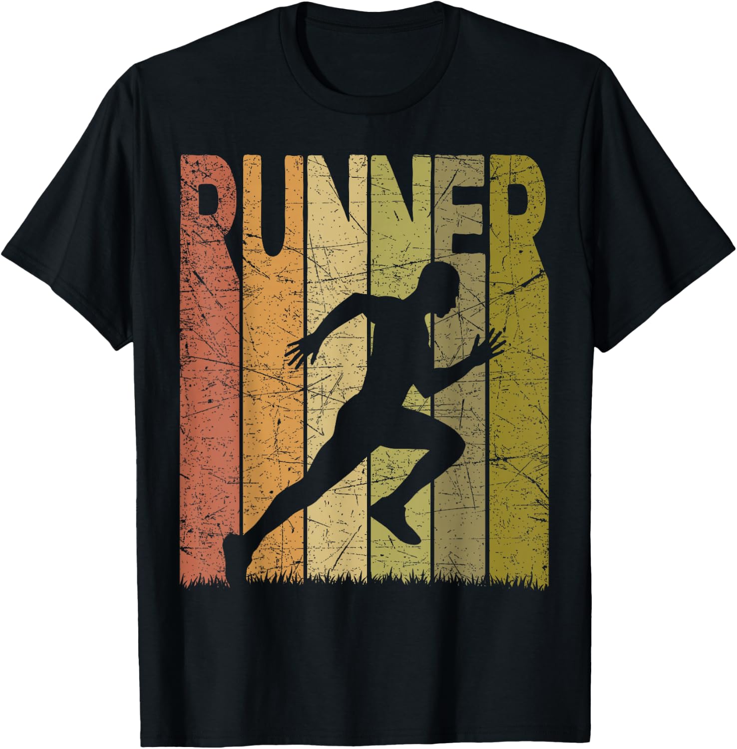 Runner Vintage Running Retro Jogger Running Lover T-Shirt - T-Shirt | Black
