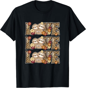 Love Sloth Women Sloth Lover Outfit Girls Kids Cute Sloth T-Shirt - T-Shirt | Black