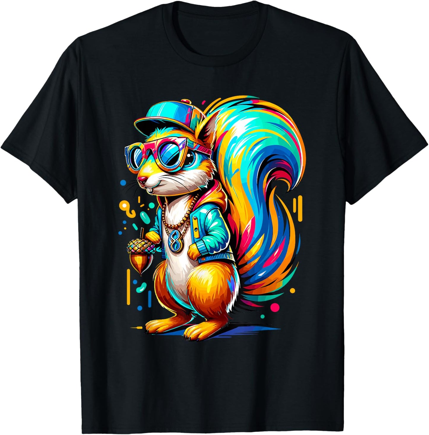 Urban Graffiti Squirrel Lover Stuff Street Art Squirrel T-Shirt - T-Shirt | Black