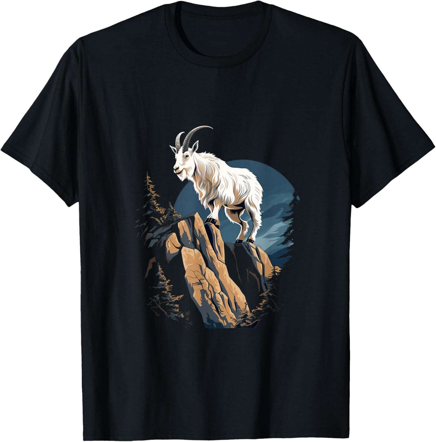Mountain Goat Climbing Animal Mountaineering T-Shirt - T-Shirt | Black