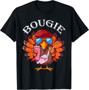 Funny Thanksgiving Turkey Trendy Bougie Fall Vibes Women Kid T-Shirt - T-Shirt | Black