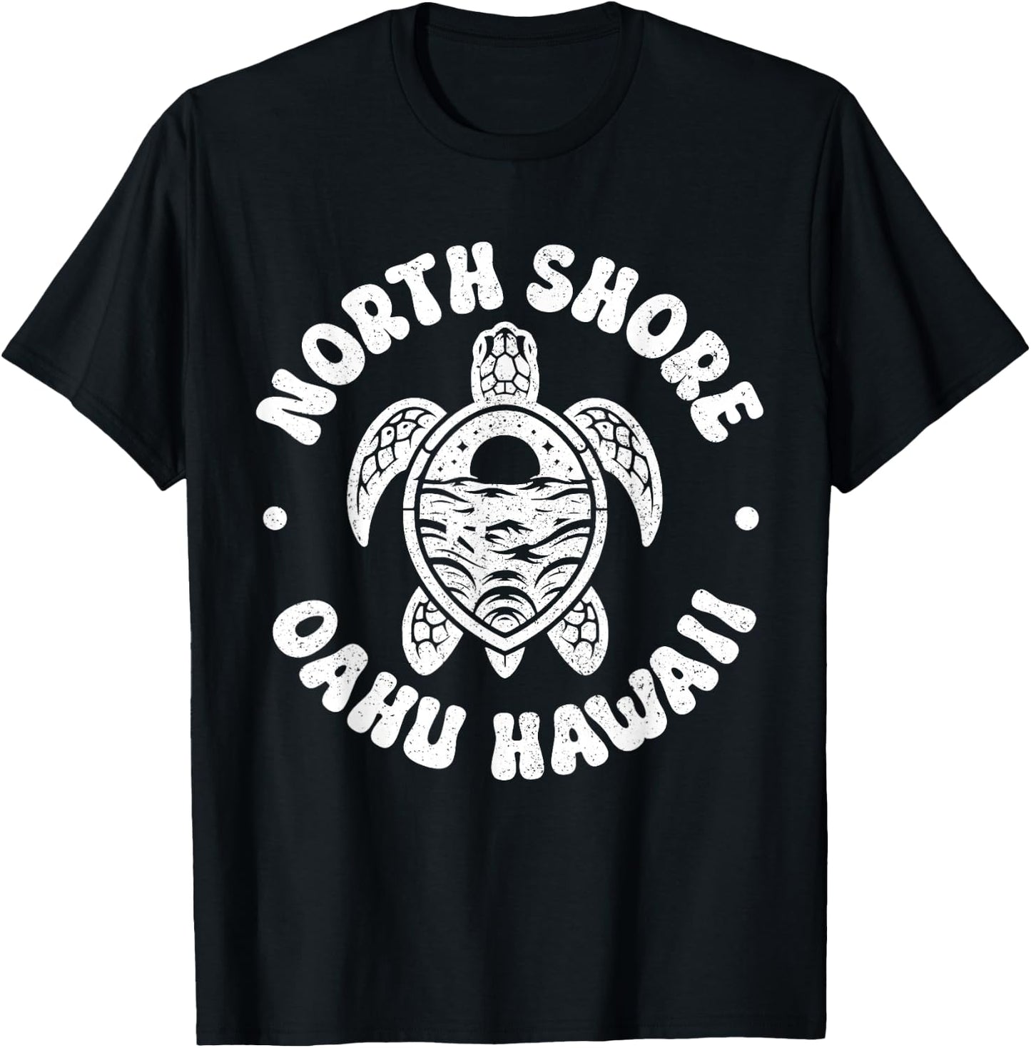 North Shore Oahu Hawaii Surf Sea Turtle Pride Beach Surfer T-Shirt - T-Shirt | Black