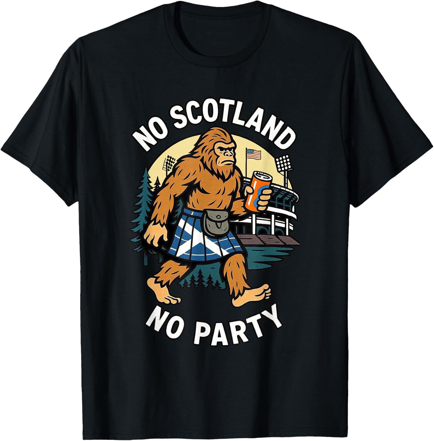 No Scotland No Party. Funny Scottish American USA T-Shirt - T-Shirt | Black