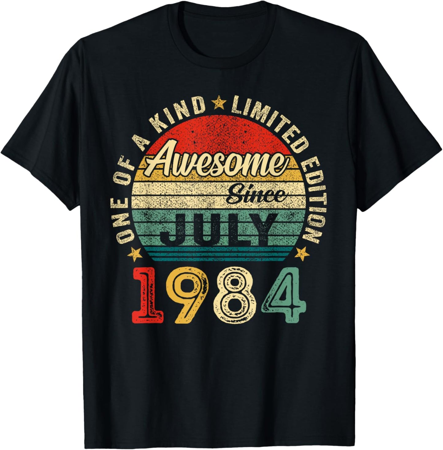 Funny 40 Years Old July 1984 Vintage 40th Birthday Men Women T-Shirt - T-Shirt | Black