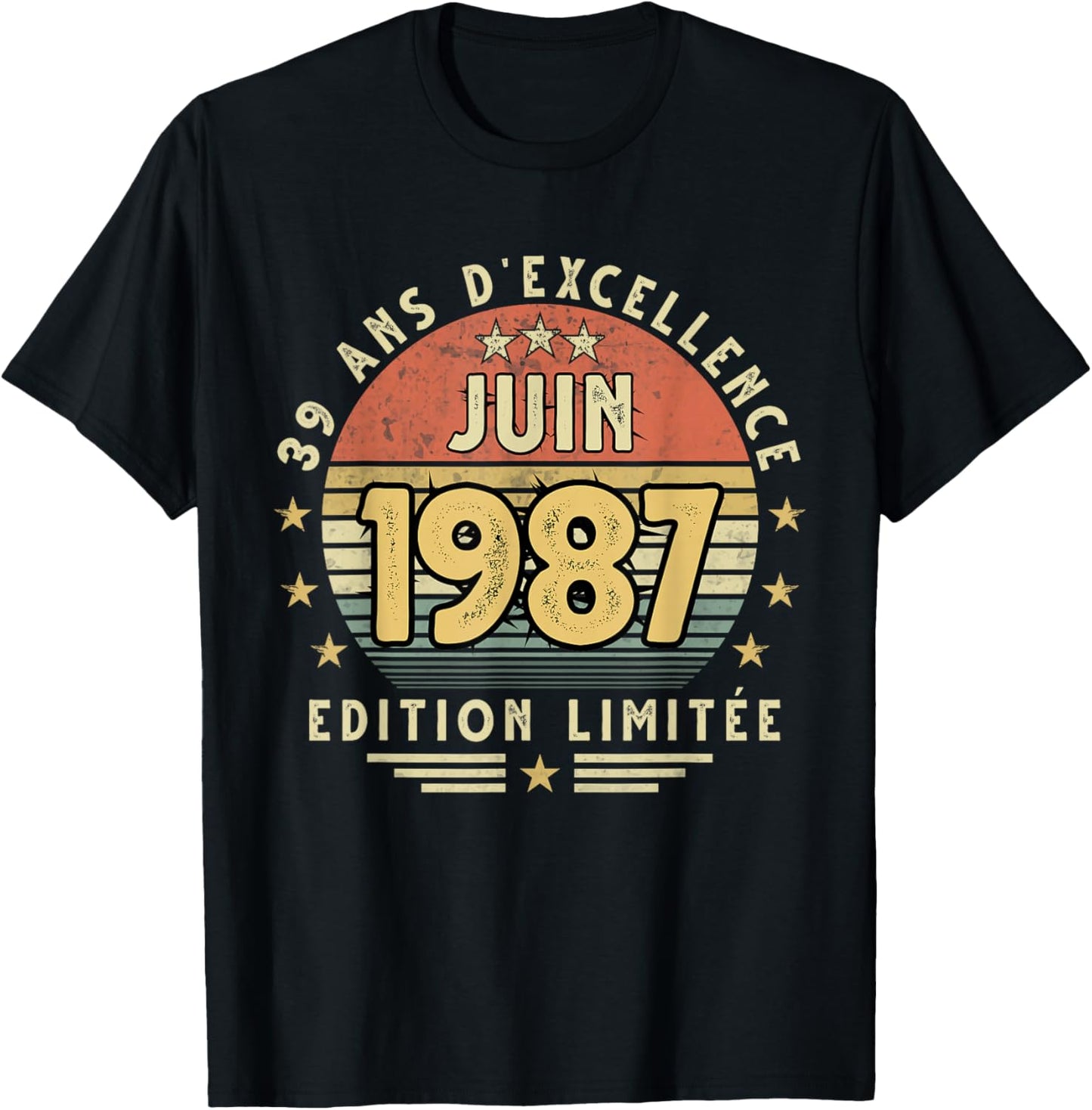 Juin 1987 Cadeau Anniversaire Juin 1987 39 Ans Homme Femme T-Shirt - T-Shirt | Black