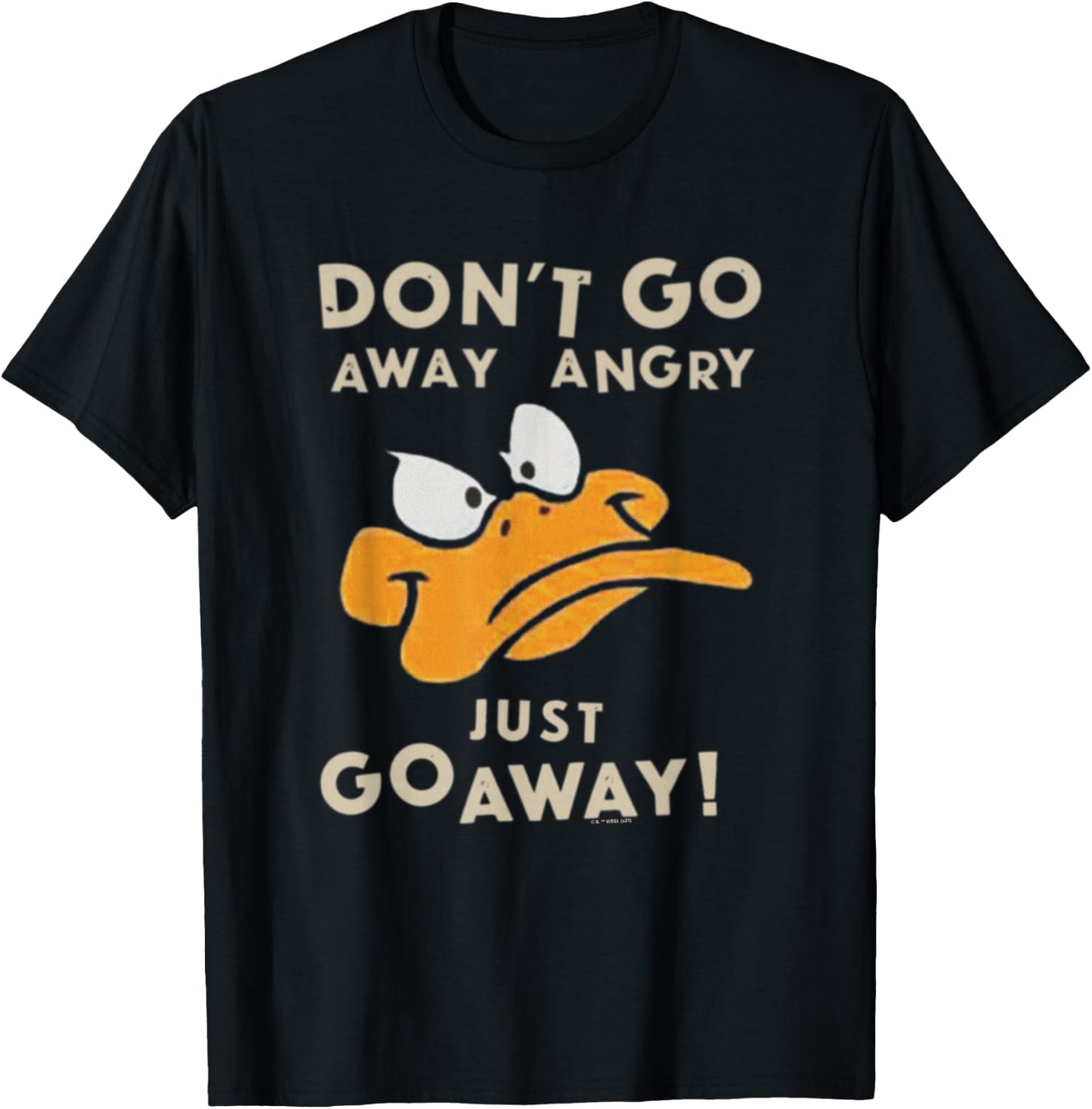 Looney Tunes Daffy Duck Just Go Away T-Shirt - T-Shirt | Black