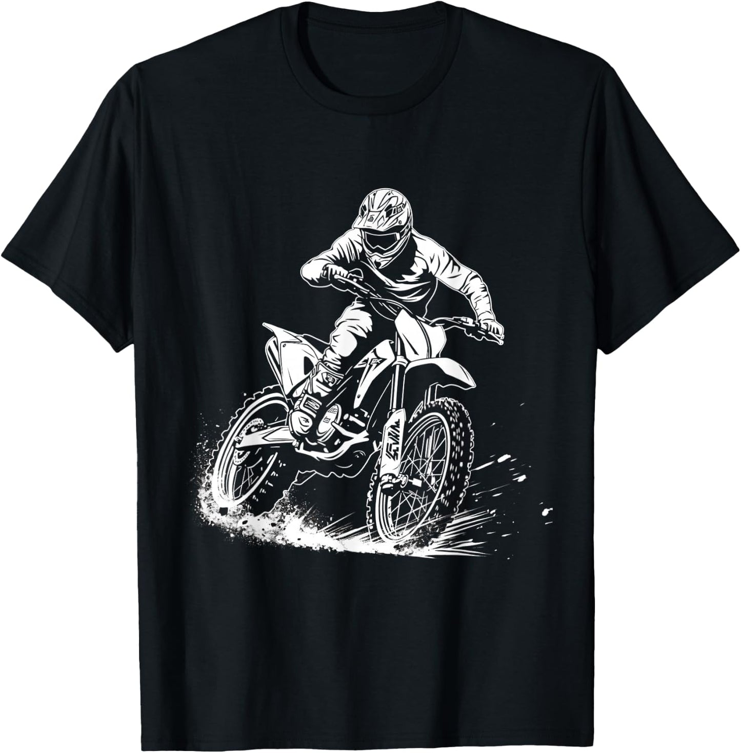 dirt bike schwarz weiß motocross motorrad Design für Jungen T-Shirt - T-Shirt | Black