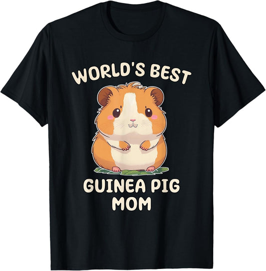 Funny World's Best Guinea Pig Mom Mama T-Shirt - T-Shirt | Black