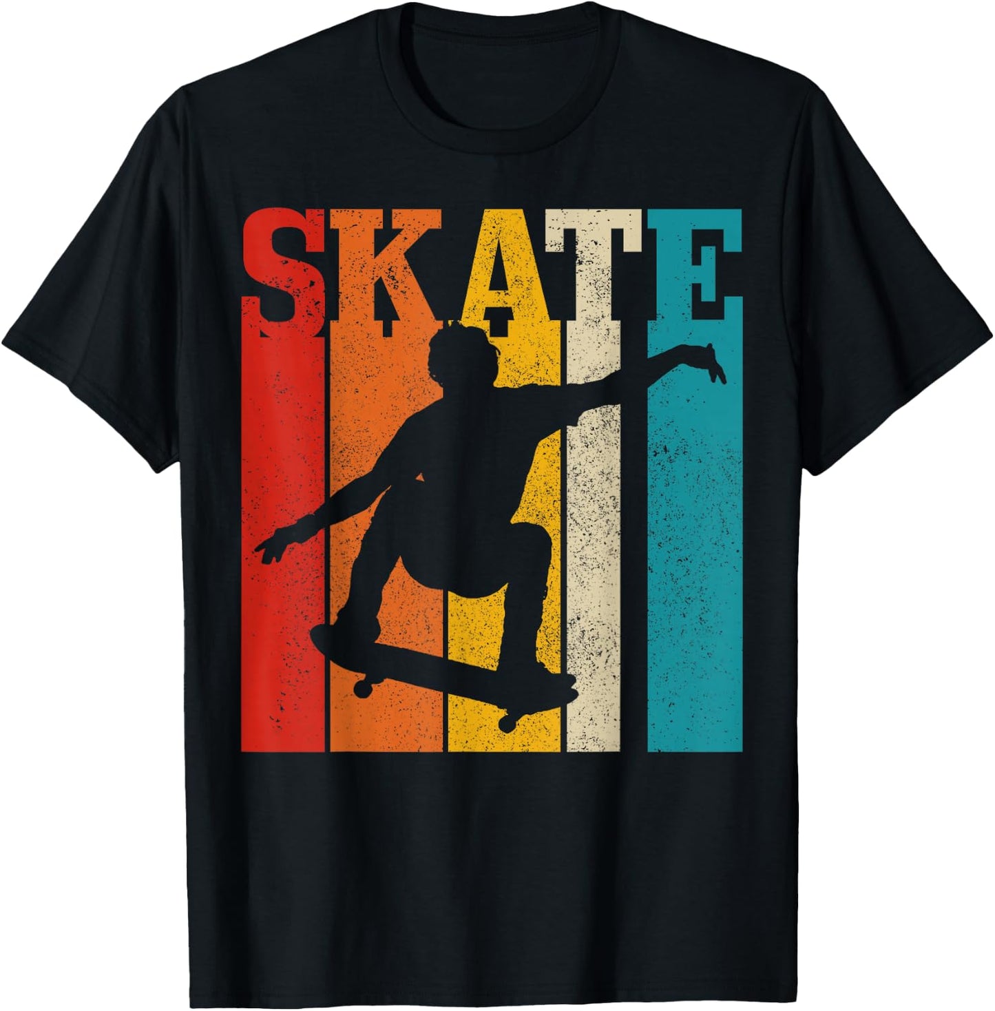 Skateboard Vintage Skating Skater Gift T-Shirt - T-Shirt | Black
