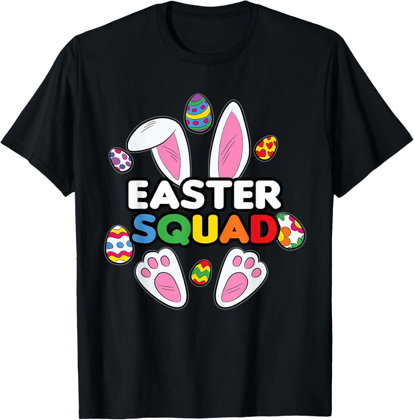 Easter Egg Hunting Squad Cute Bunny Rabbit T-Shirt - T-Shirt | Black