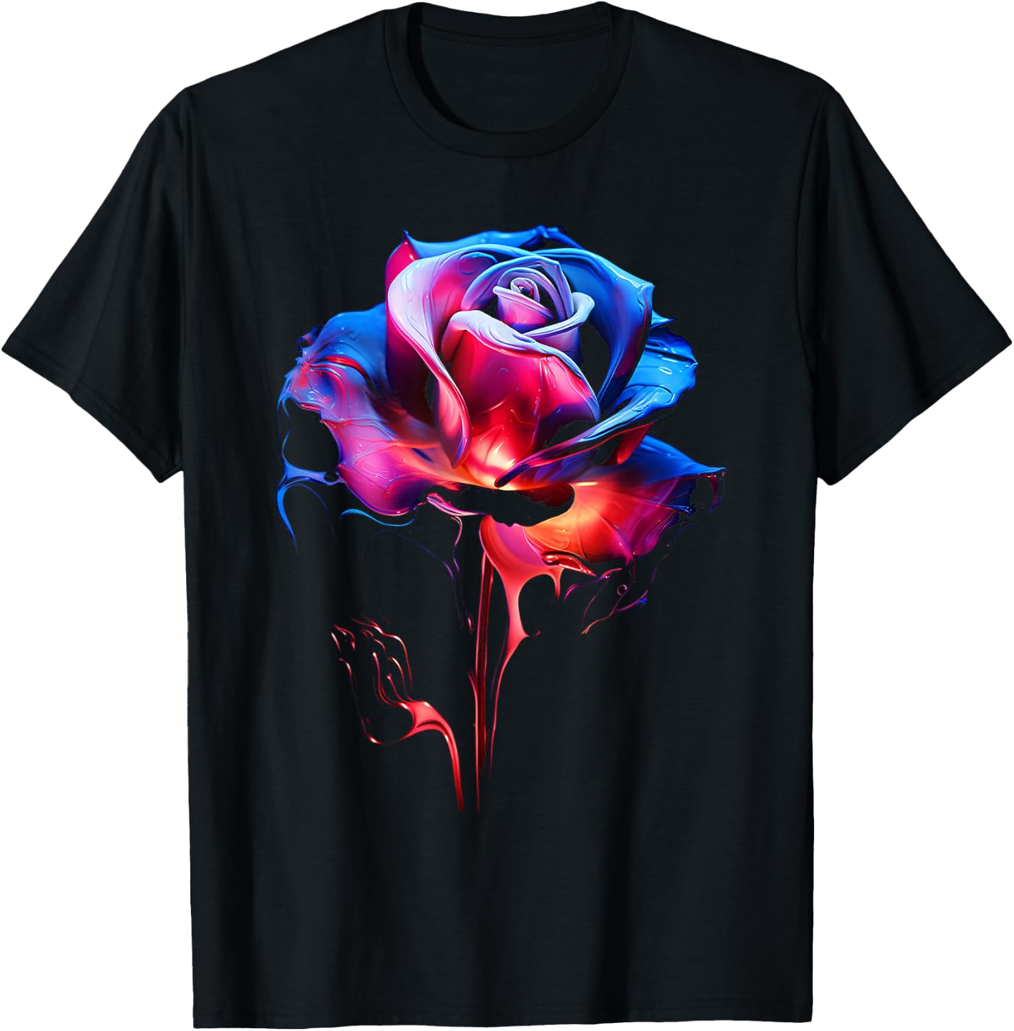 @rtY Rose Lover Artwork Grafik Flower Art Rose T-Shirt - T-Shirt | Black