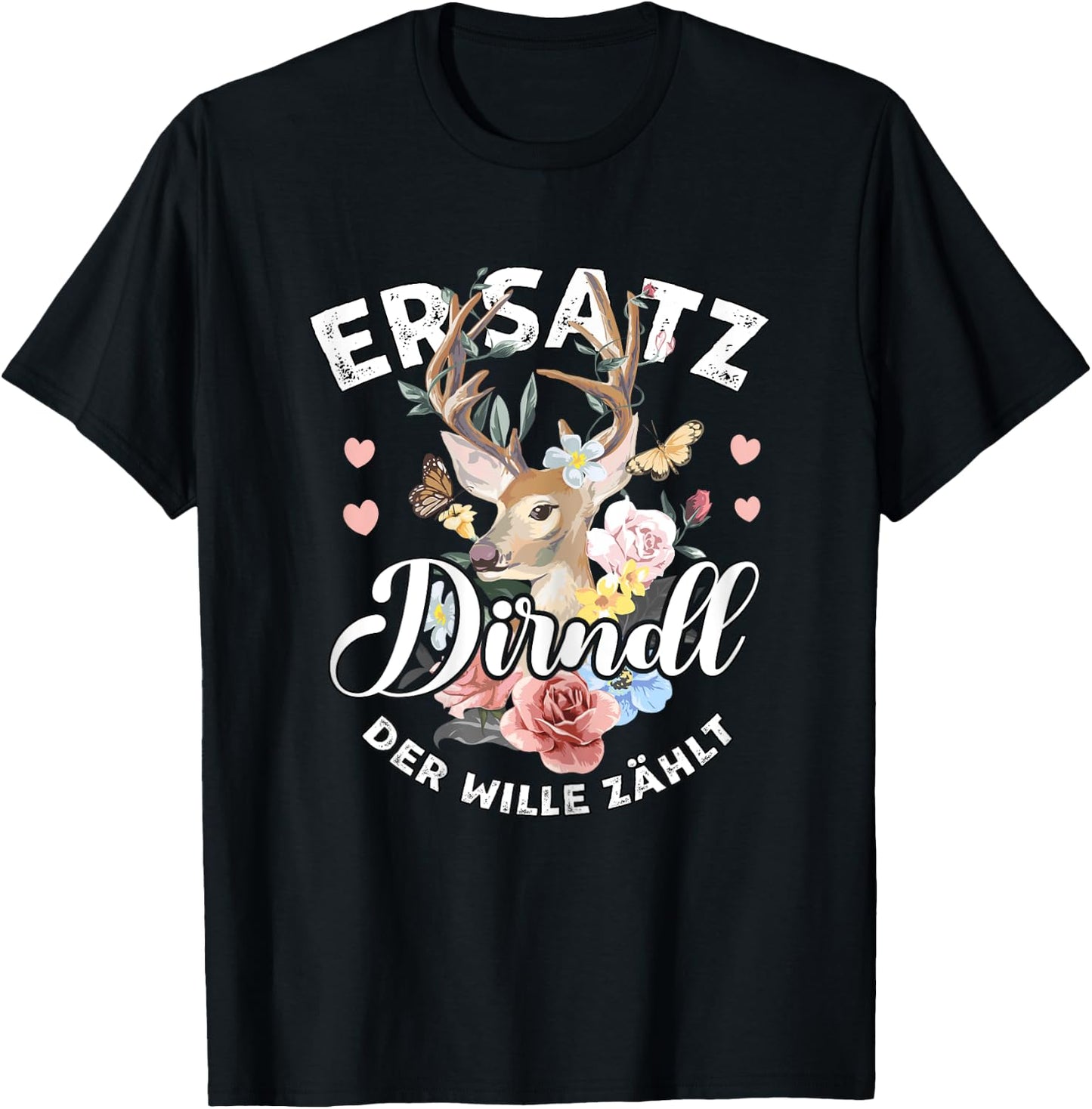 Lustiges Trachtenshirts Damen & Mädchen Dirndl Trachtenshirt Damen Dirndl Passend für Oktoberfest , Schwarz, Kurzarm T-Shirt - T-Shirt | Black