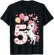 Einhorn 5. Geburtstag Mädchen Alter 5 Pferd I Am 5 Jahre alt Kinder T-Shirt - T-Shirt | Black