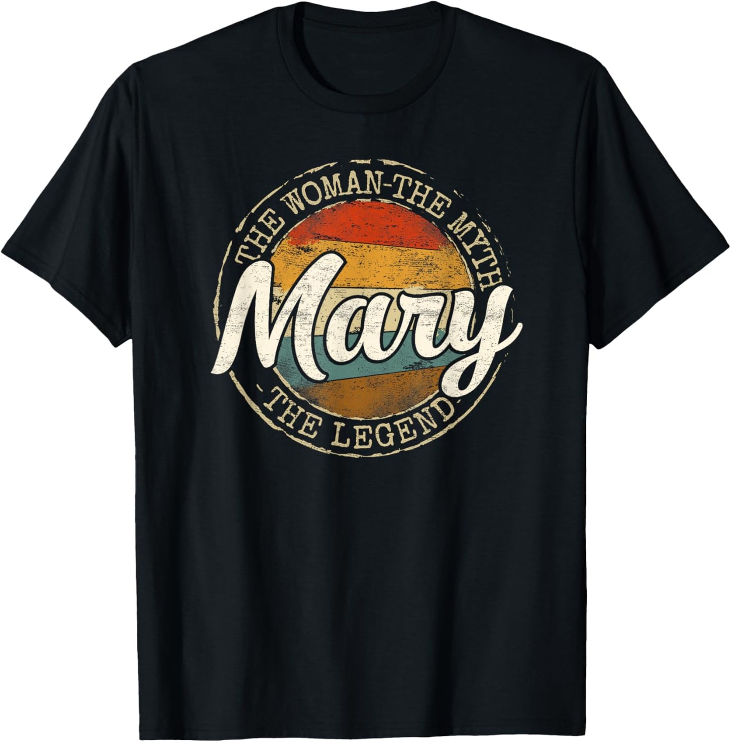Mary The Woman The Myth The Legend Vintage Name T-Shirt - T-Shirt | Black