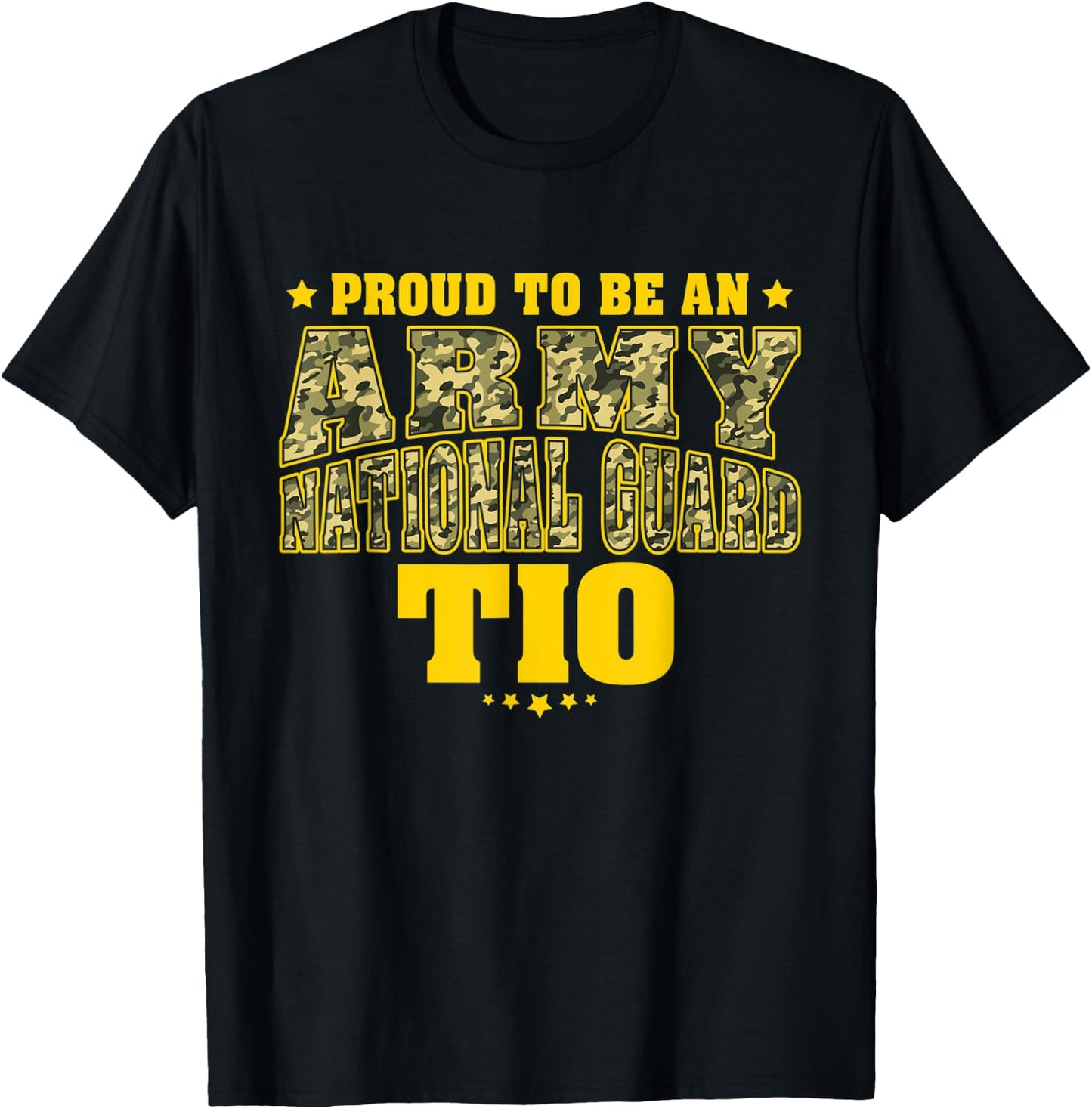 Proud To Be An Army National Guard Tio Camo Military Uncle T-Shirt - T-Shirt | Black