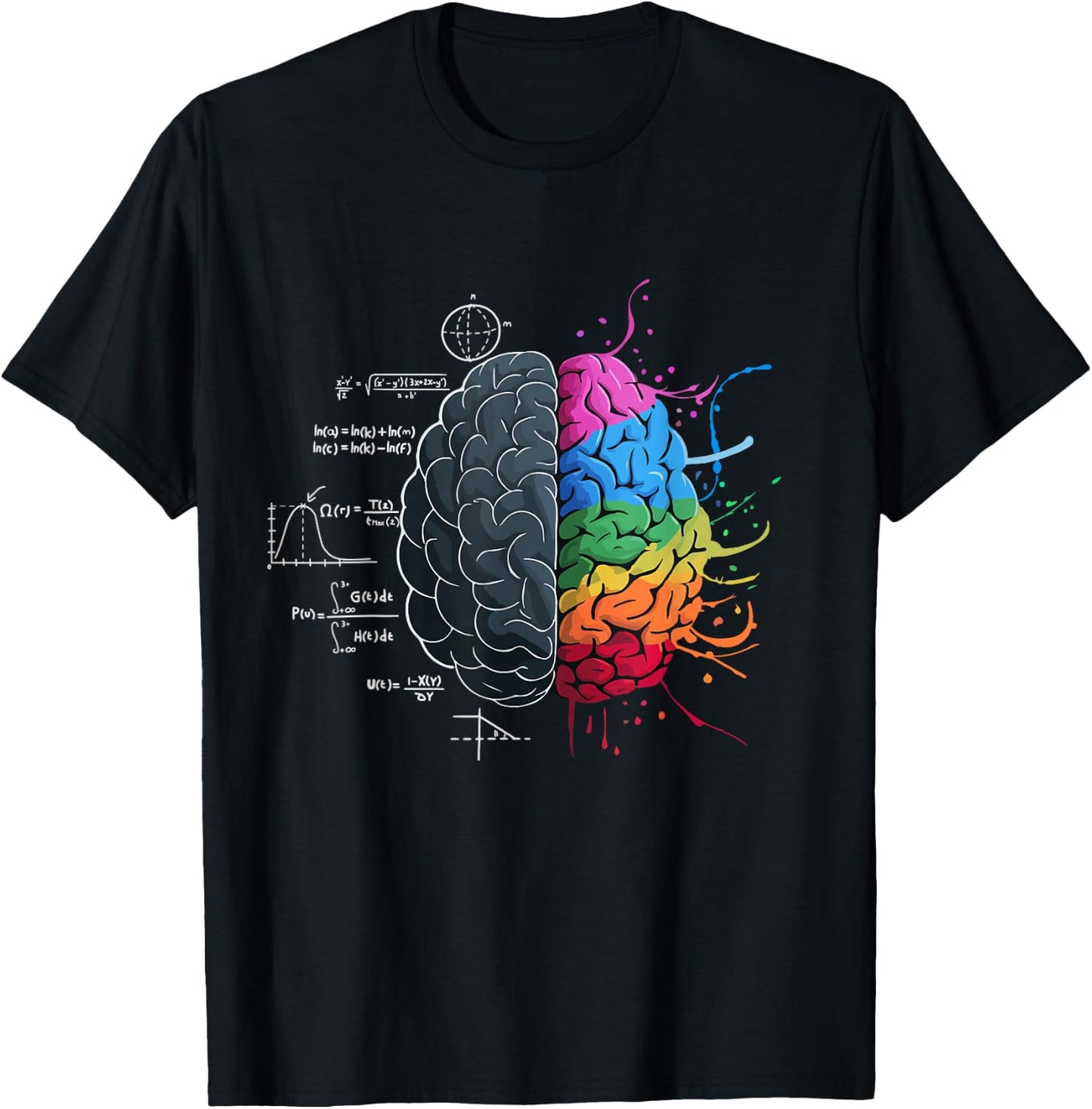 Balanced Brain: Logic Meets Art , Black, S T-Shirt - T-Shirt | Black