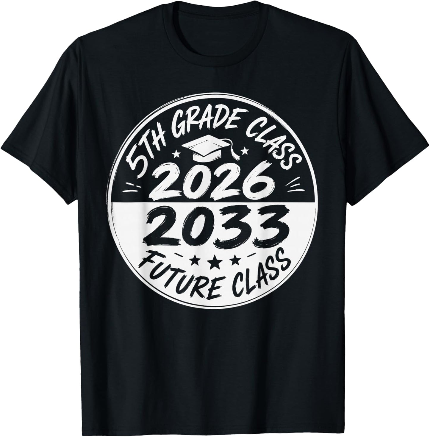 Retro Future Class of 2033 5th Grade Graduation Boy Girl T-Shirt - T-Shirt | Black