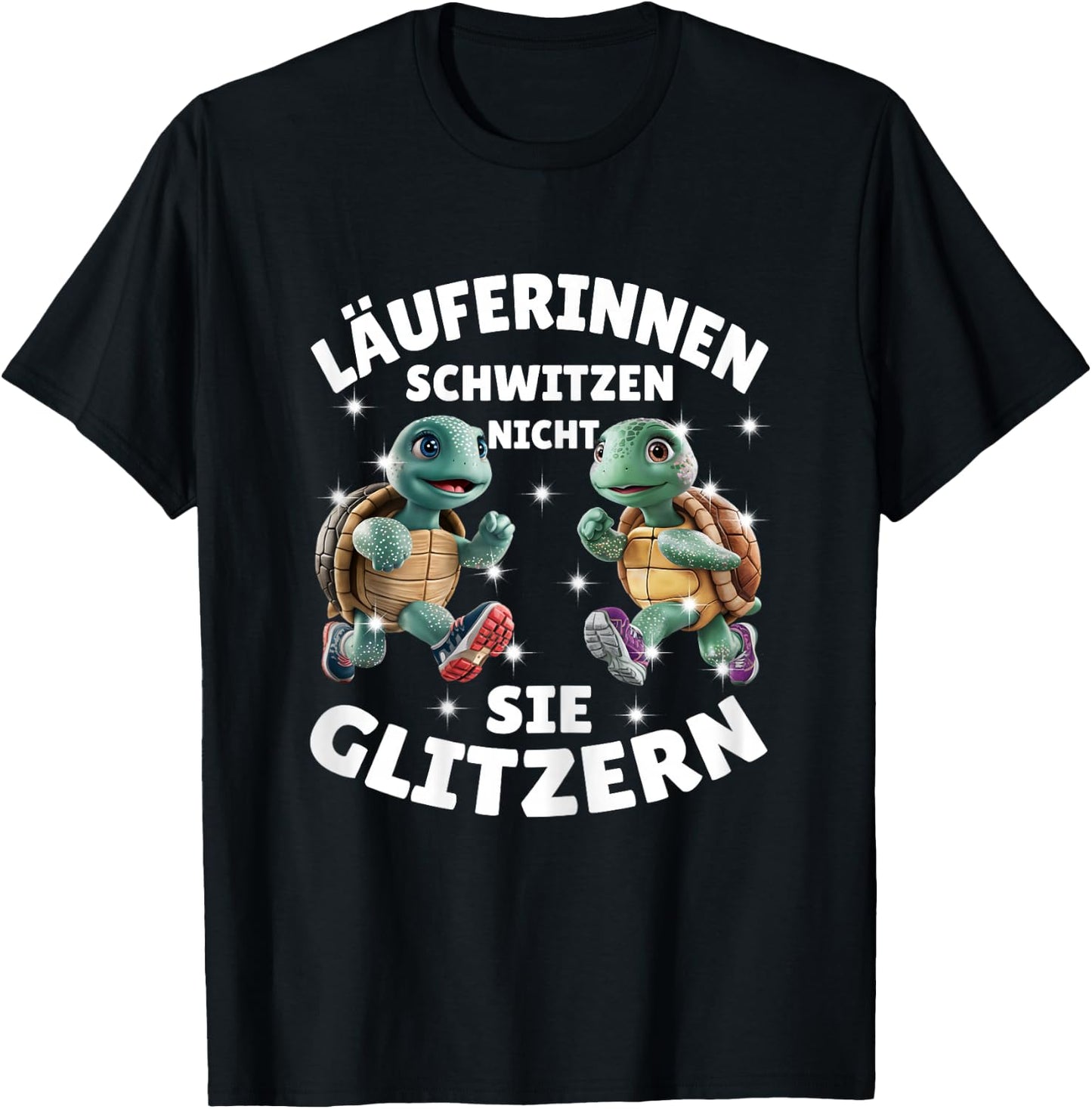 Laufen Joggen Lustig Läuferin Spruch Schildkröten Fitness T-Shirt - T-Shirt | Black