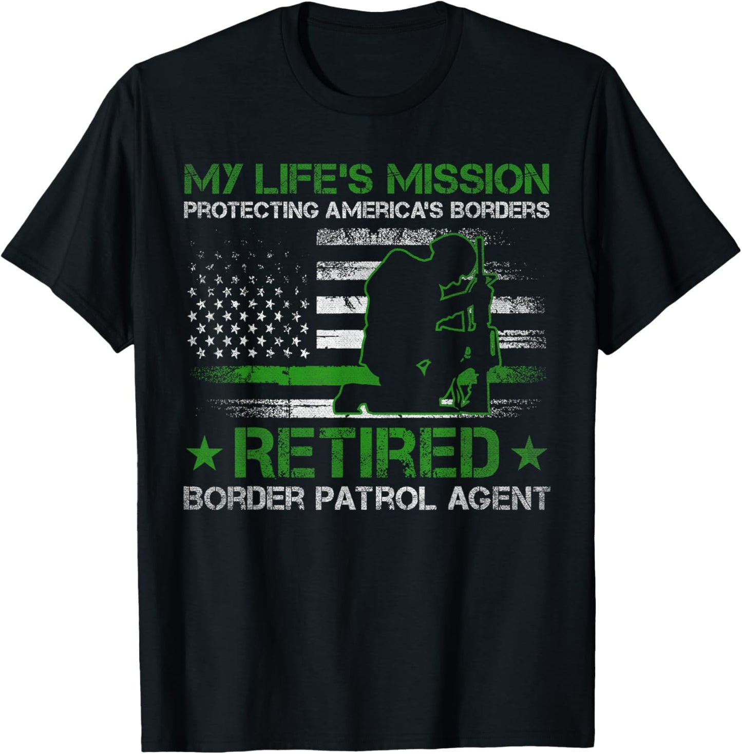 Protecting Americas Borders - Retired Border Patrol Agent T-Shirt - T-Shirt | Black