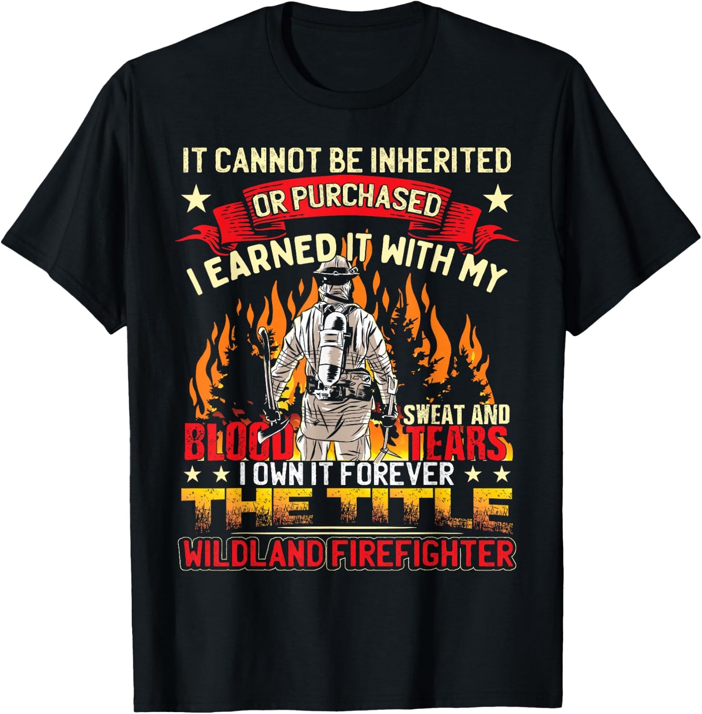 Wildland Firefighter Gear -Adults Black Wildland Firefighter T-Shirt - T-Shirt | Black