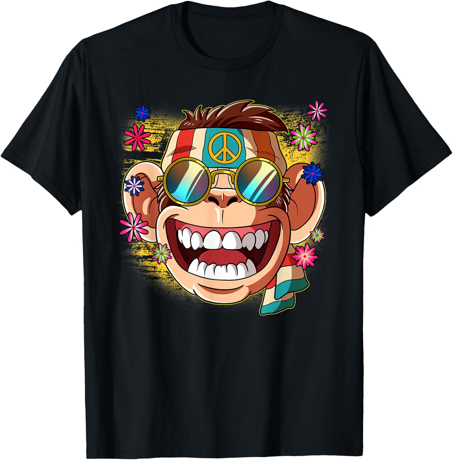60s 70s Costume Groovy Hippie , black T-Shirt - T-Shirt | Black