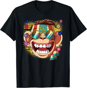 60s 70s Costume Groovy Hippie , black T-Shirt - T-Shirt | Black
