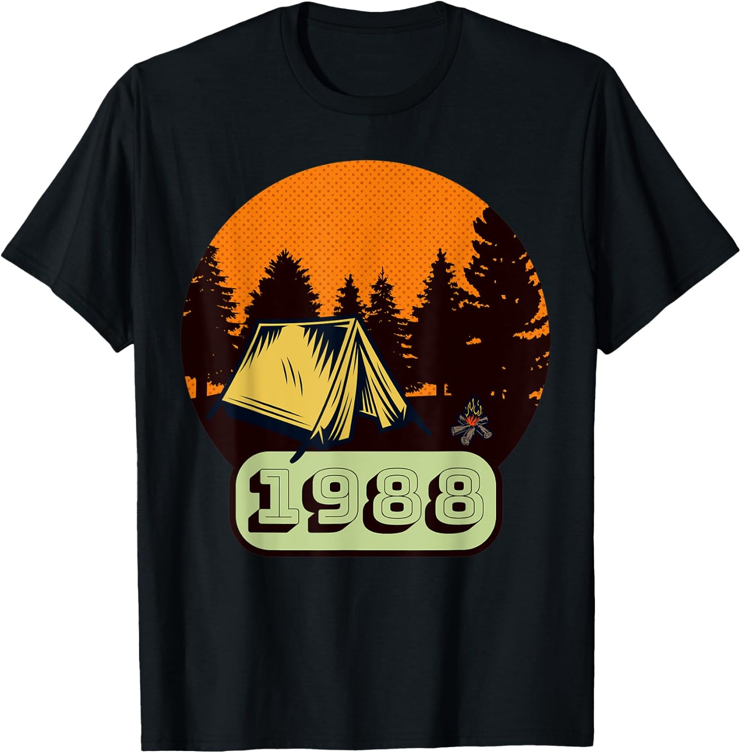 Vintage 1988 Birthday Camping Hiking T-Shirt - T-Shirt | Black