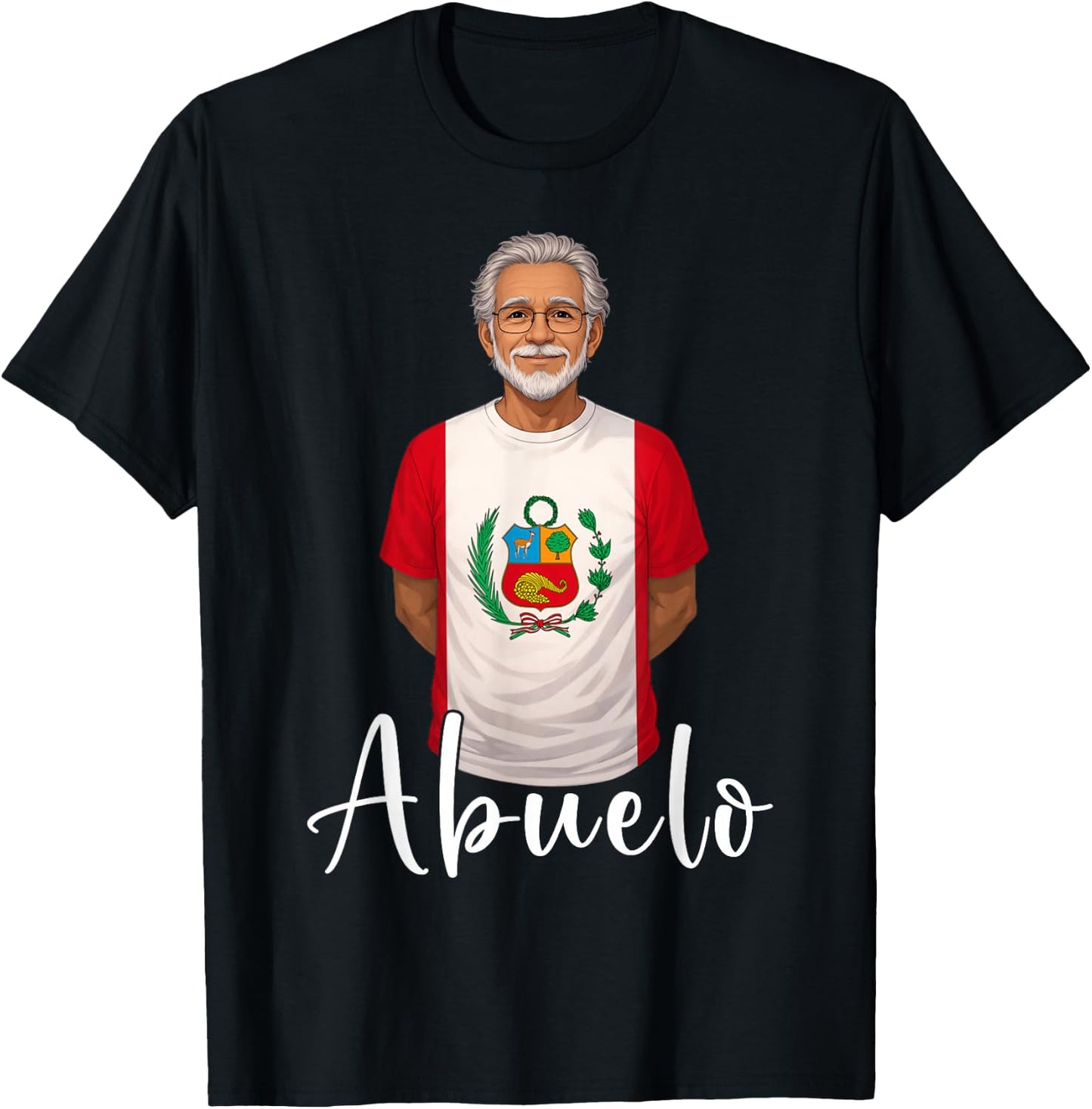 Granddad Peruvian Flag Grandfather Grandpa Abuelo Peru T-Shirt - T-Shirt | Black