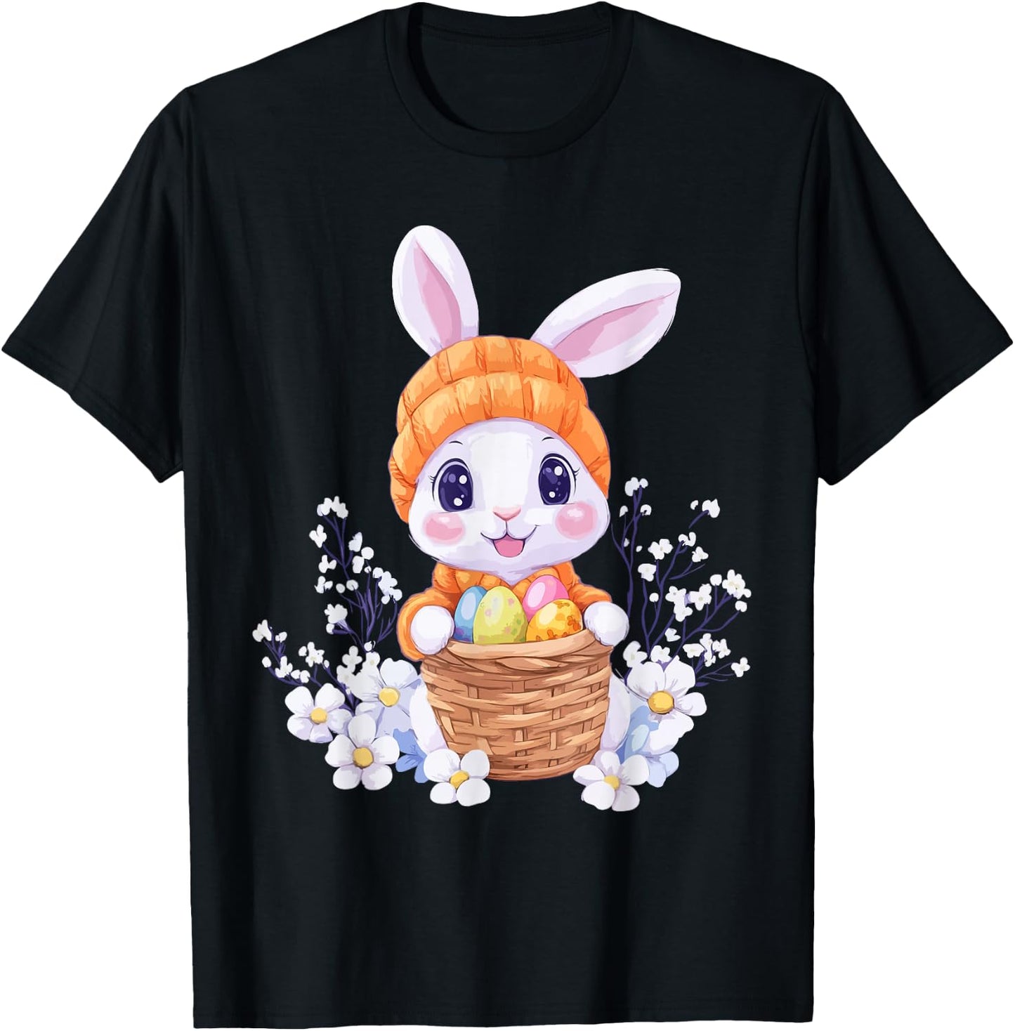 Easter Rabbit Costume Kids Girls Boys Decor Easter Bunny T-Shirt - T-Shirt | Black