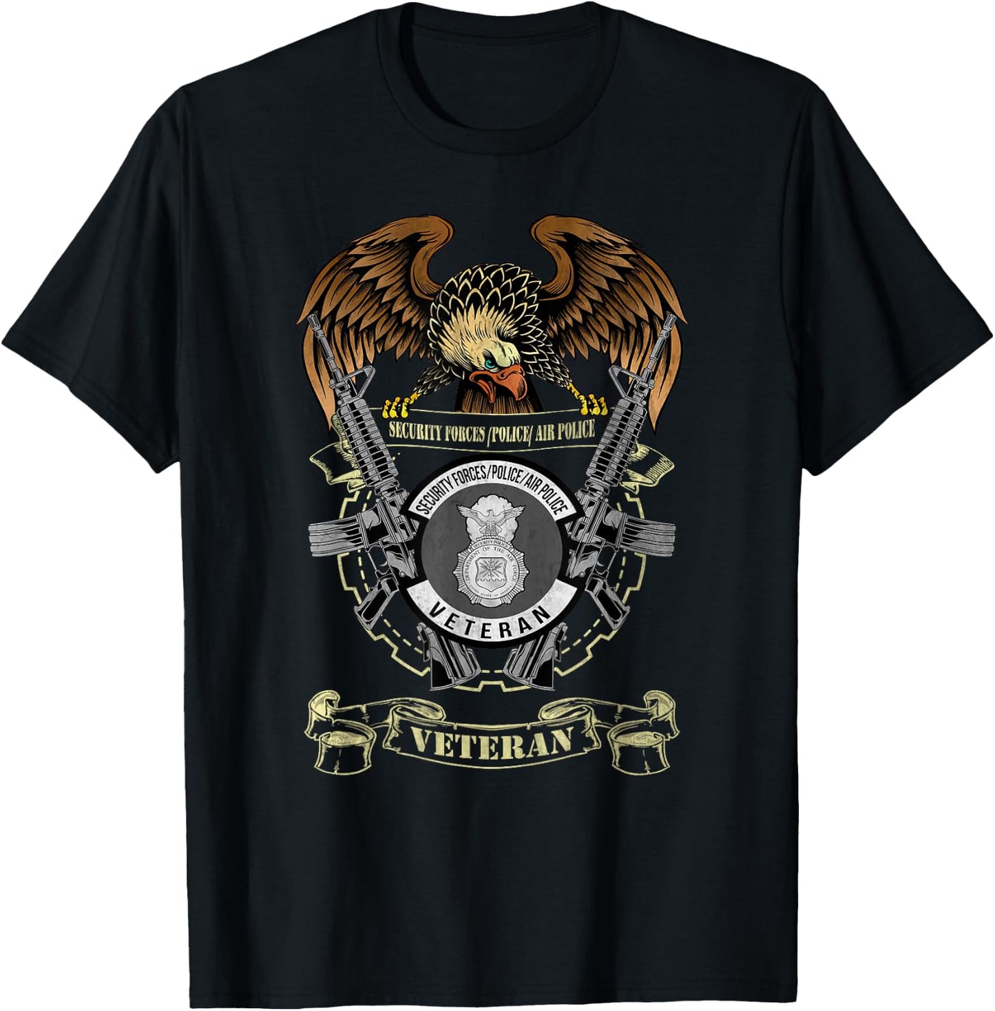 Security Forces Police Air Police Veteran Military Papa T-Shirt - T-Shirt | Black