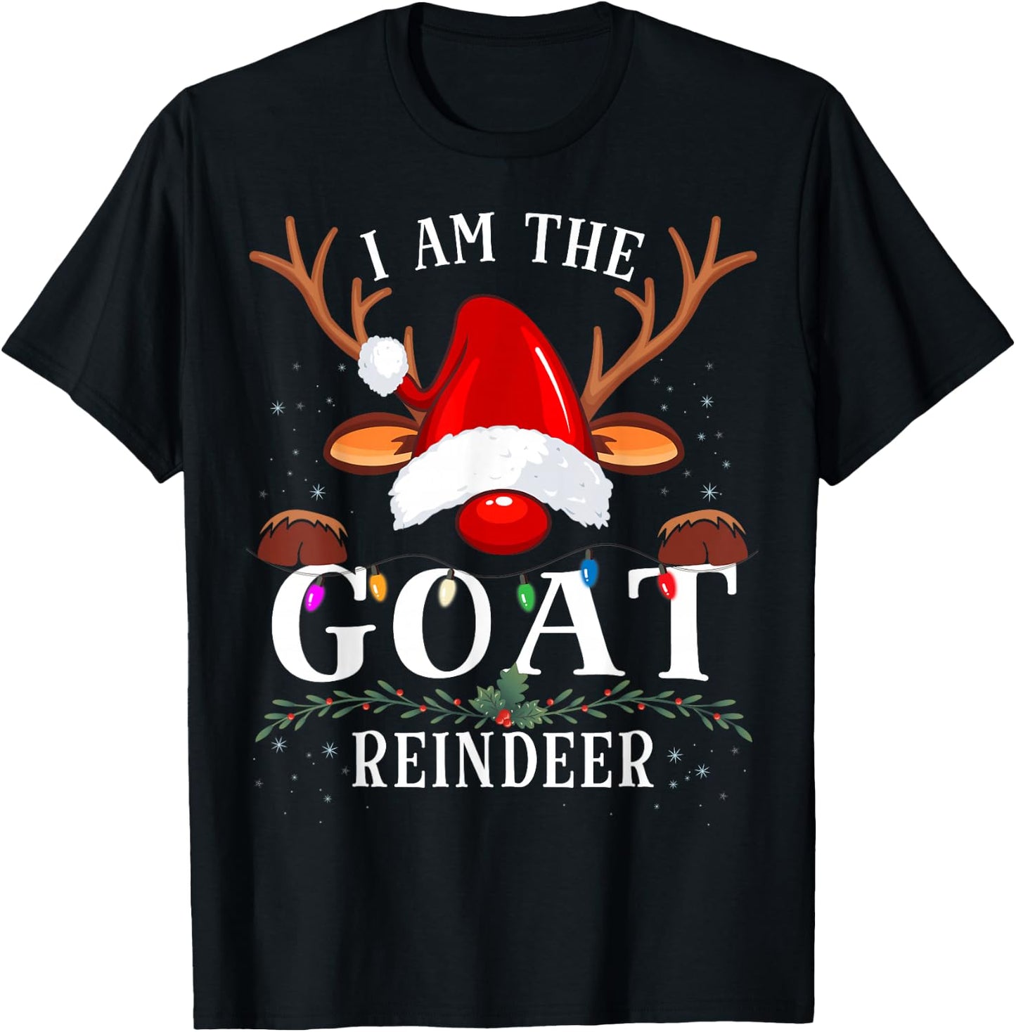 99 Gifts I Am The Goat Reindeer Christmas Family -Adults Black Short Sleeve Classic Fit T-Shirt - T-Shirt | Black